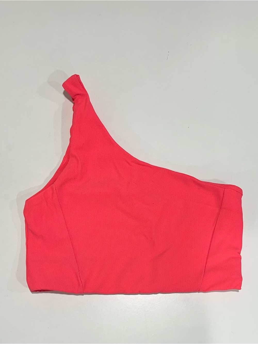 Wilo The Label One-Shoulder Activewear Top in Neon Pink